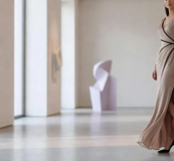 Elegáns esti outfit 2026-ban, fekete és bézs színkombinációval